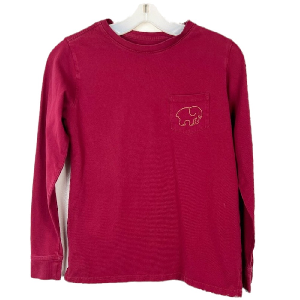 Ivory Ella Shirt Women Extra Small Long Sleeve Red Gold Elephant Foil Mandala